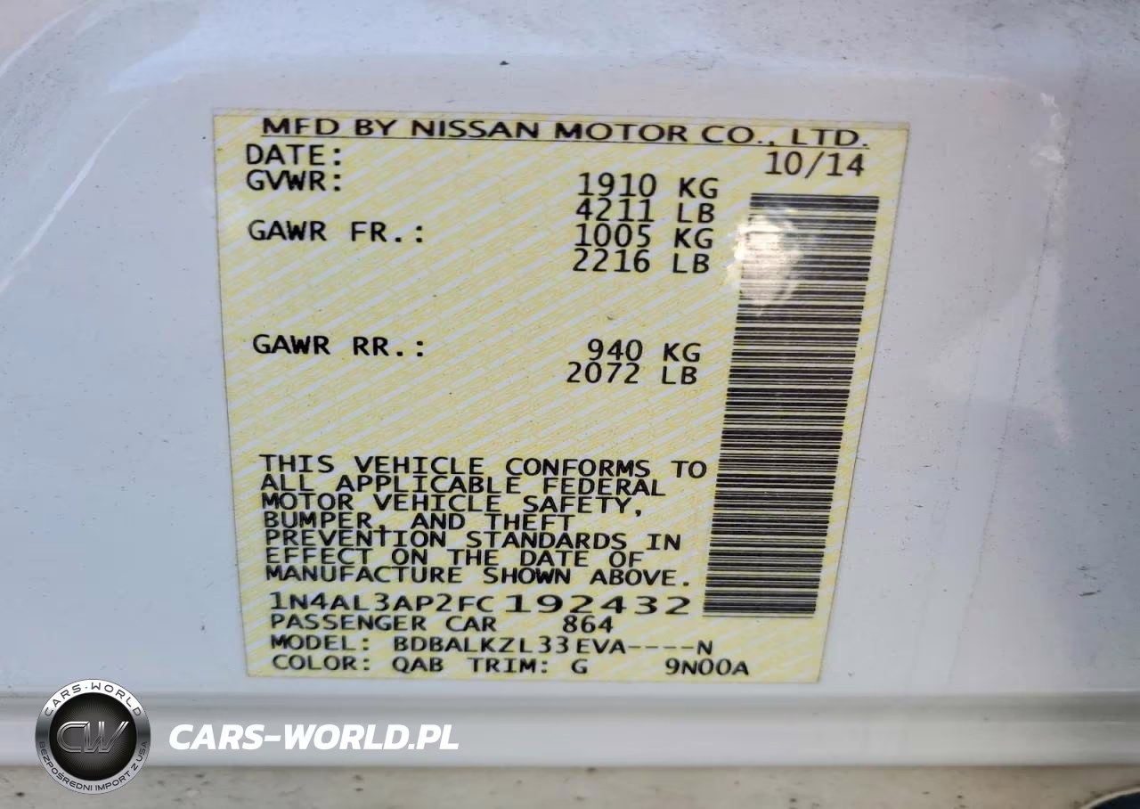 2015 Nissan Altima 2.5 Sv VIN:1N4AL3AP2FC192432 - 13