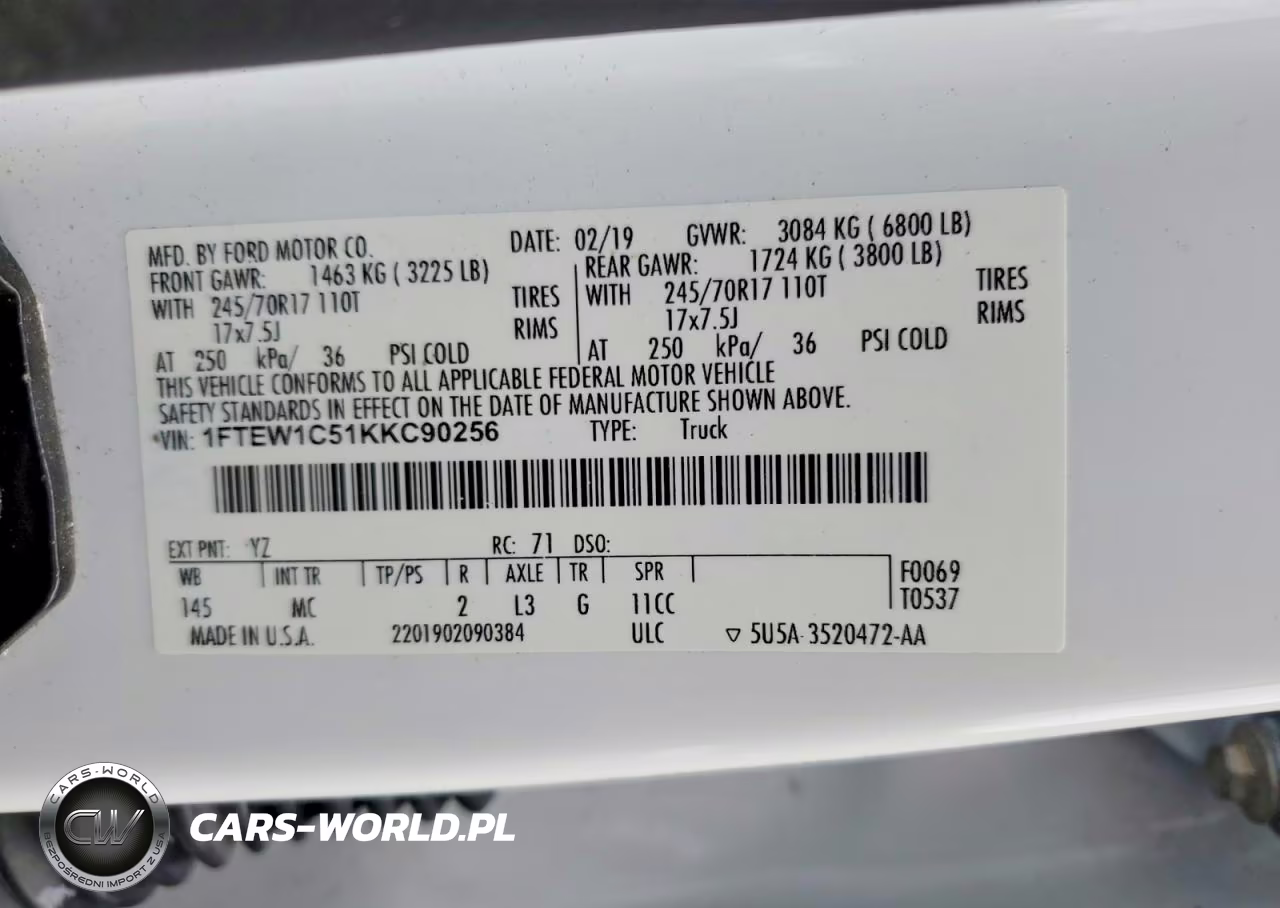 2019 Ford F150 Supercrew VIN:1FTEW1C51KKC90256 - 12