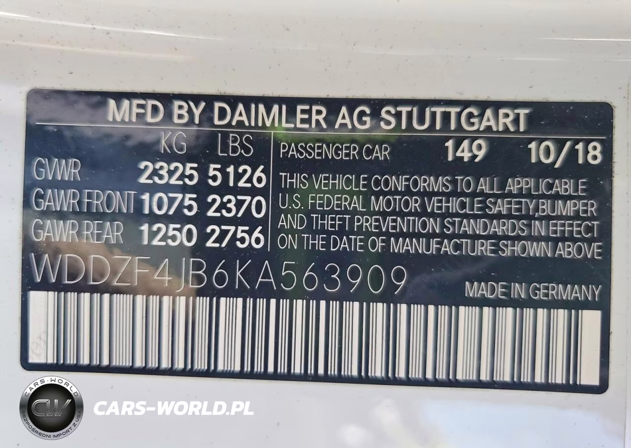 2019 Mercedes-Benz E 300 VIN:WDDZF4JB6KA563909 - 12