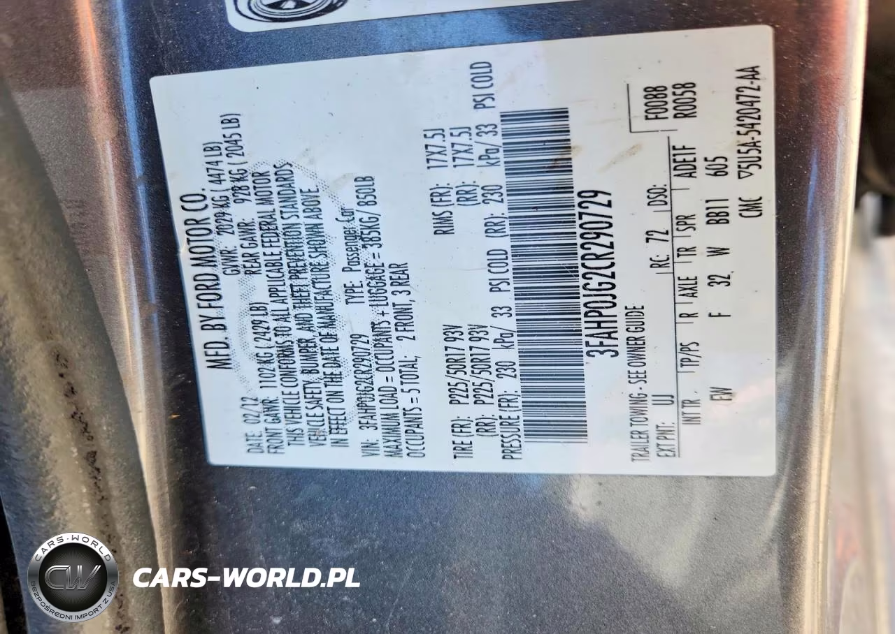 2012 Ford Fusion Sel VIN:3FAHP0JG2CR290729 - 12