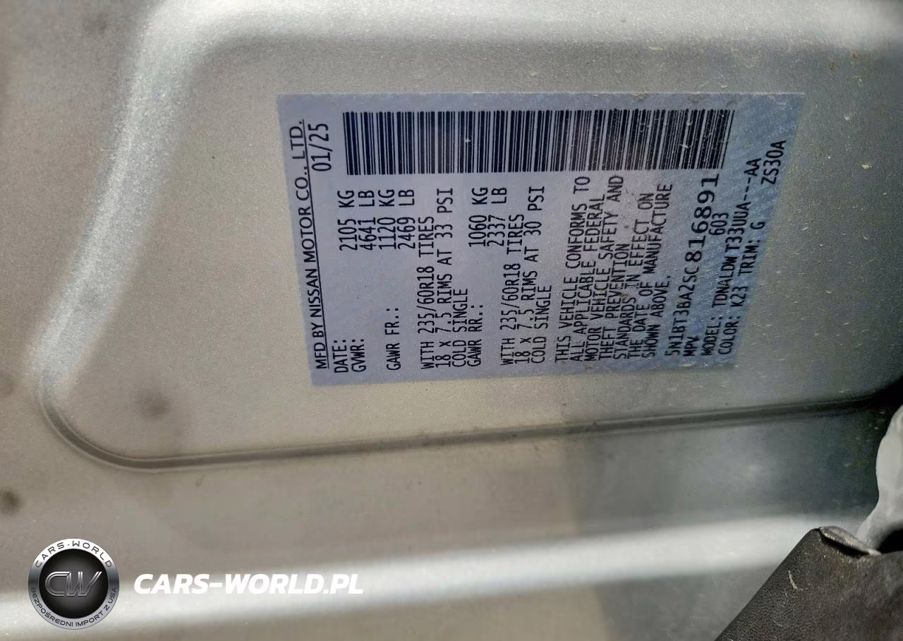 2025 Nissan Rogue Sv VIN:5N1BT3BA2SC816891 - 13