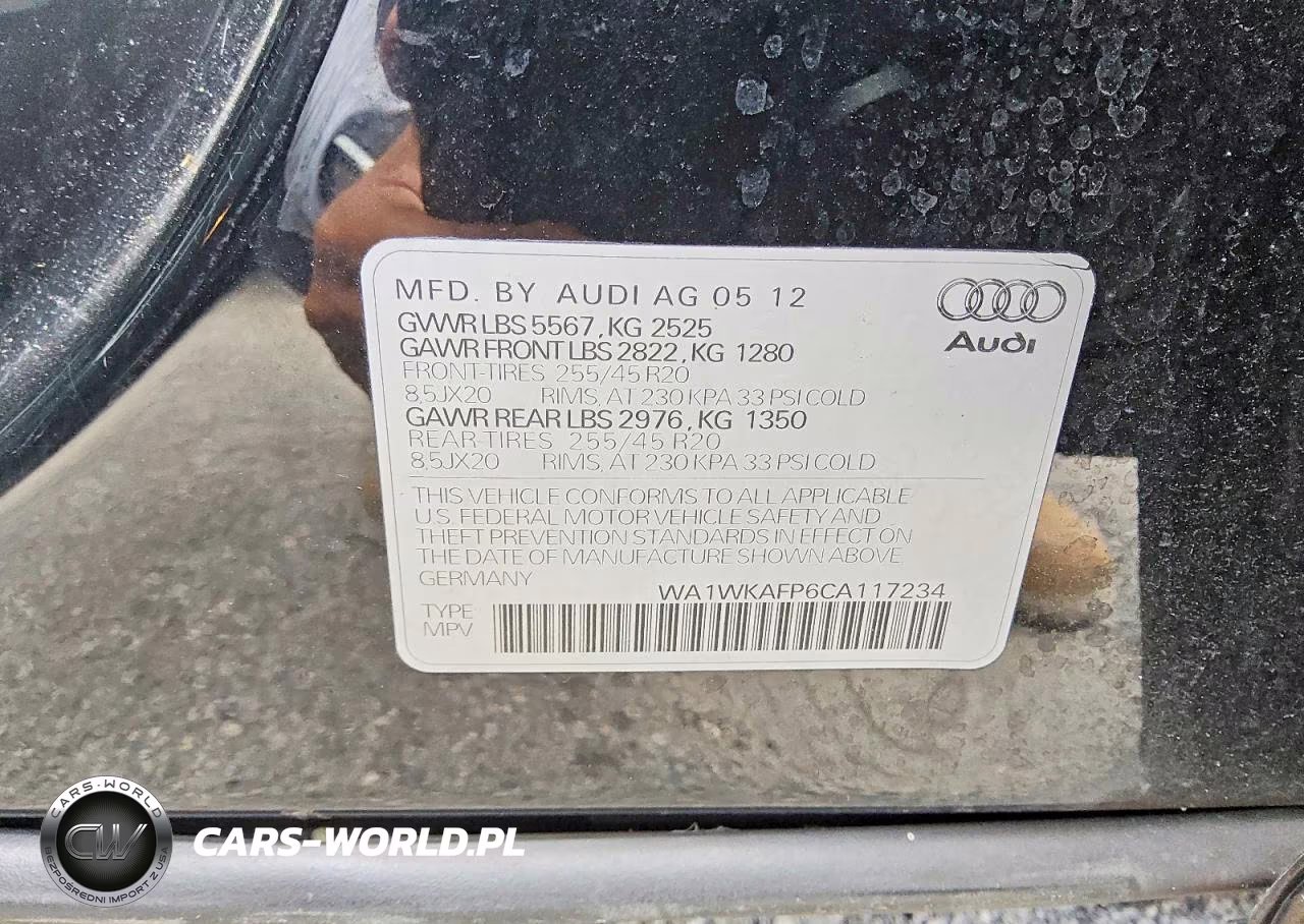 2012 Audi Q5 Prestige VIN:WA1WKAFP6CA117234 - 12