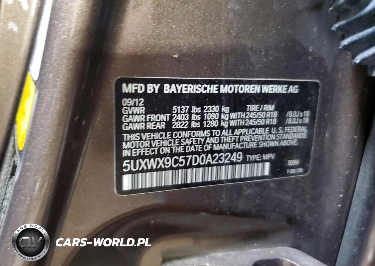 2013 BMW X3 xDrive28I VIN:5UXWX9C57D0A23249 - 12