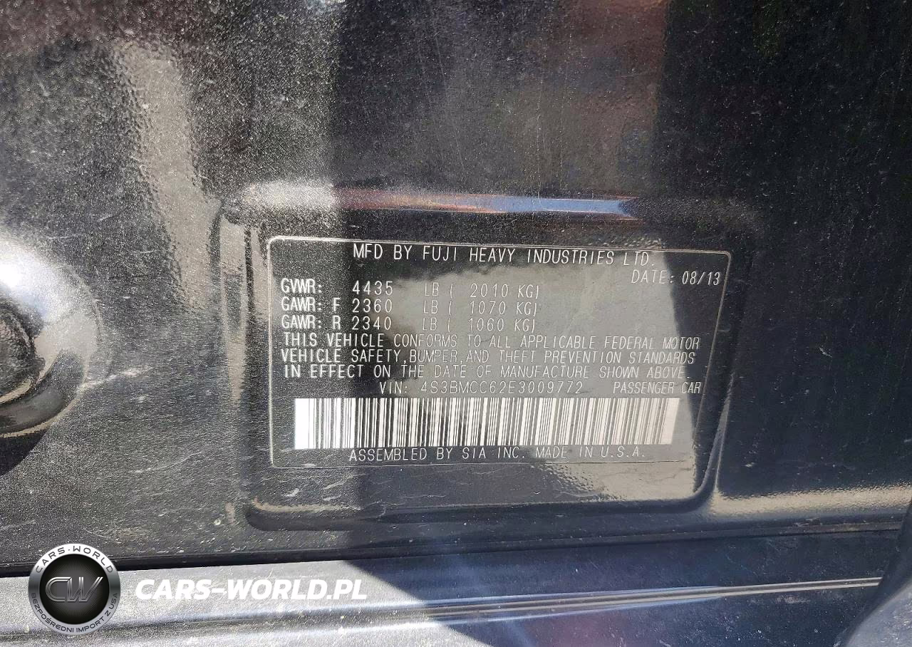 2014 Subaru Legacy 2.5I Premium VIN:4S3BMCC62E3009772 - 12