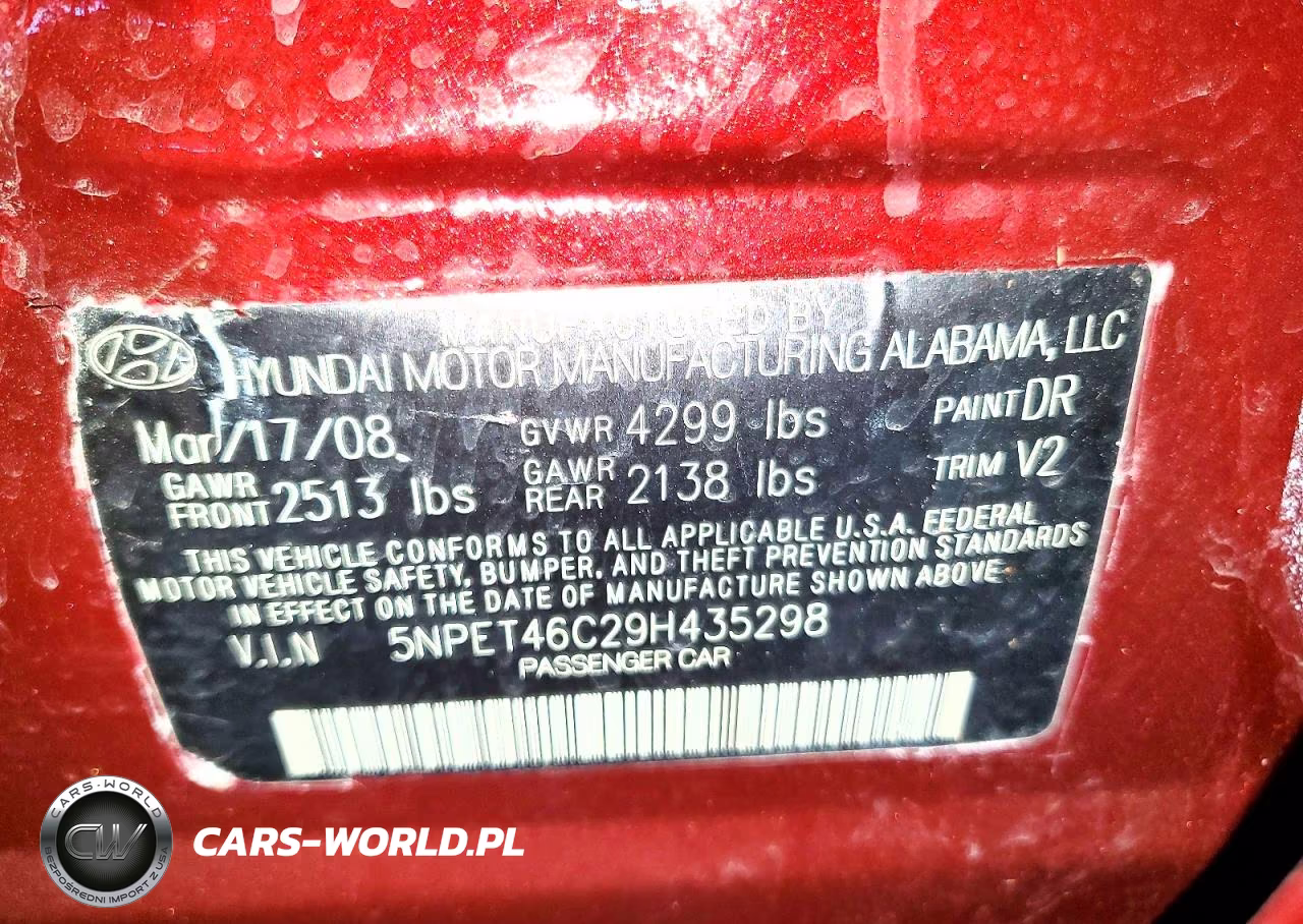 2009 Hyundai Sonata Gls VIN:5NPET46C29H435298 - 13