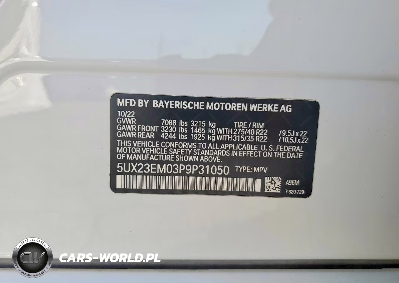 2023 BMW X7 xDrive40I VIN:5UX23EM03P9P31050 - 13