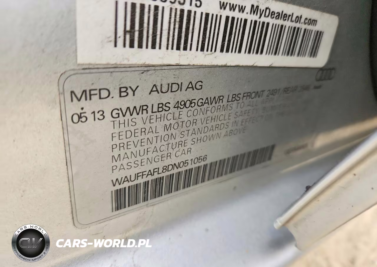 2013 Audi A4 Premium Plus VIN:WAUFFAFL8DN051056 - 13