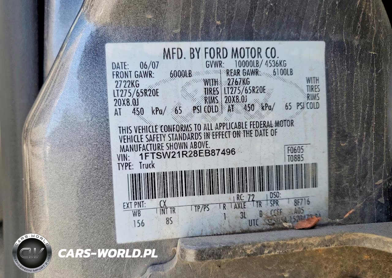 2008 Ford F250 Super Duty VIN:1FTSW21R28EB87496 - 12