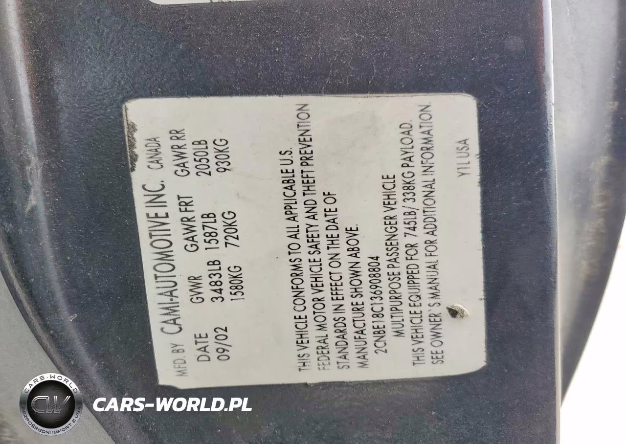 2003 Chev Tracker VIN:2CNBE18C136908804 - 12