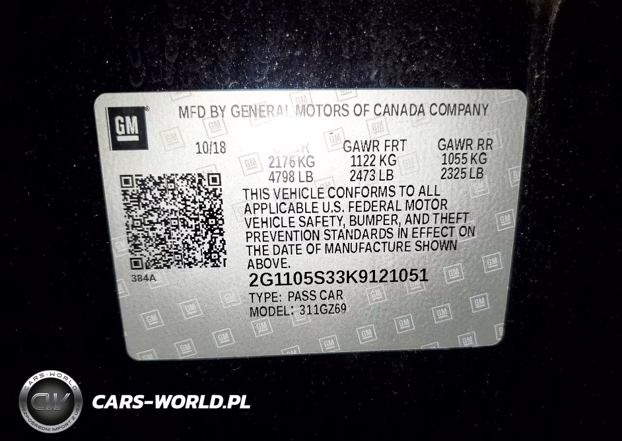 2019 Chevrolet Impala Premier VIN:2G1105S33K9121051 - 12