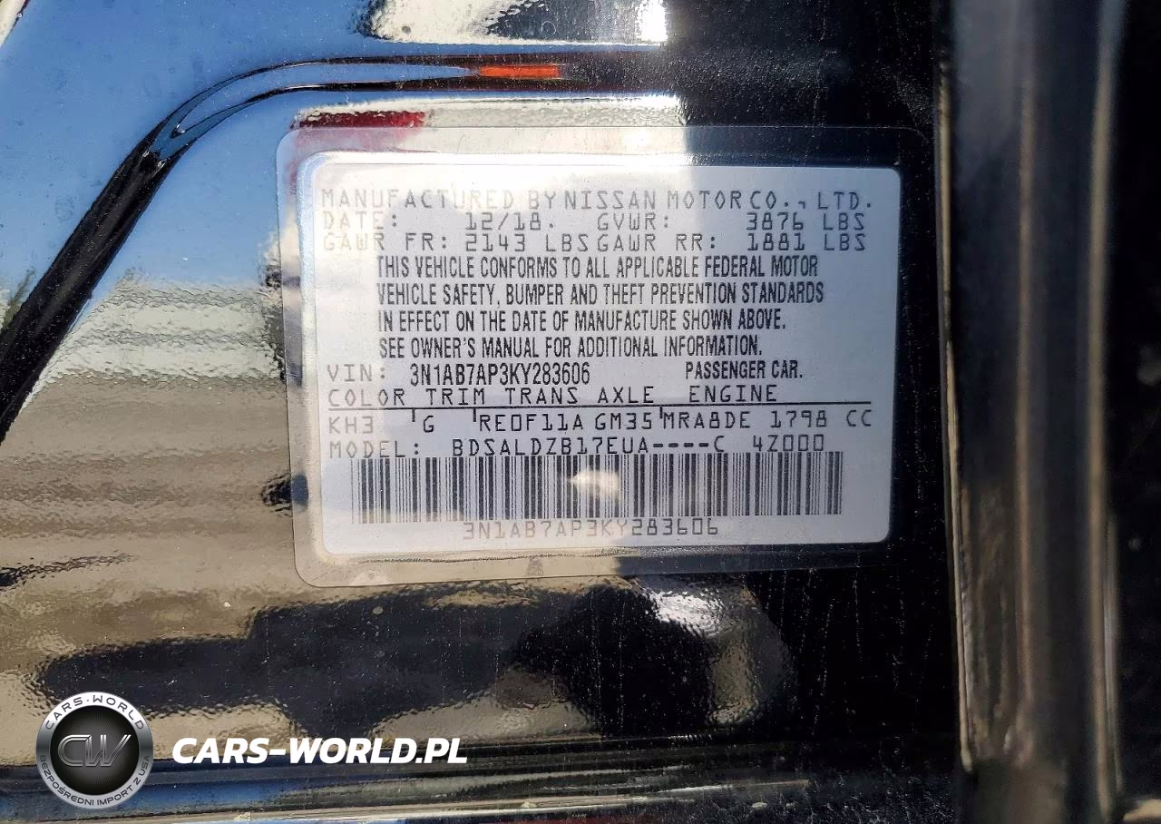 2019 Nissan Sentra Sv VIN:3N1AB7AP3KY283606 - 12