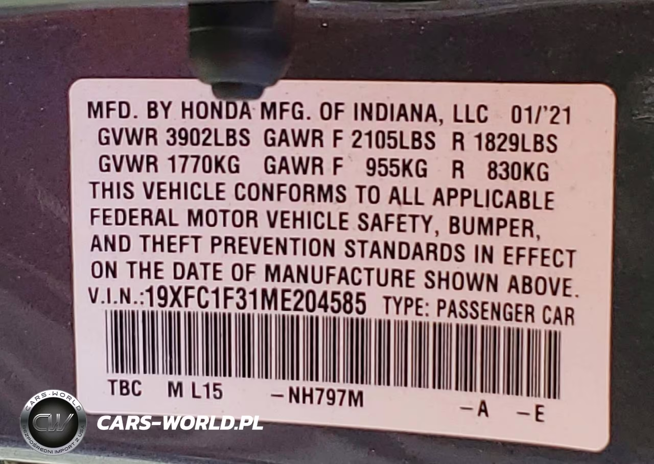 2021 Honda Civic Ex VIN:19XFC1F31ME204585 - 13