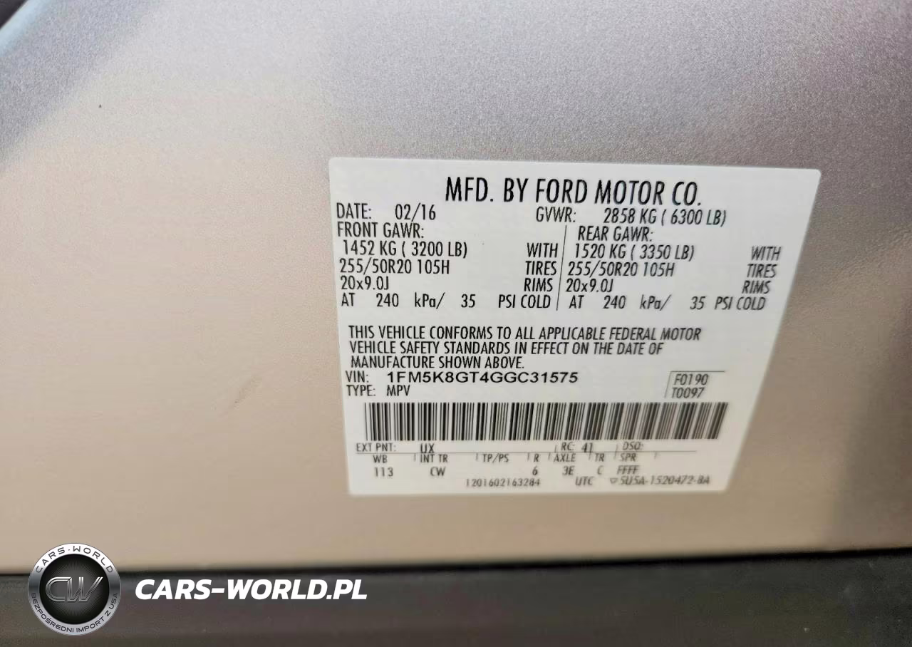 2016 Ford Explorer Sport VIN:1FM5K8GT4GGC31575 - 12
