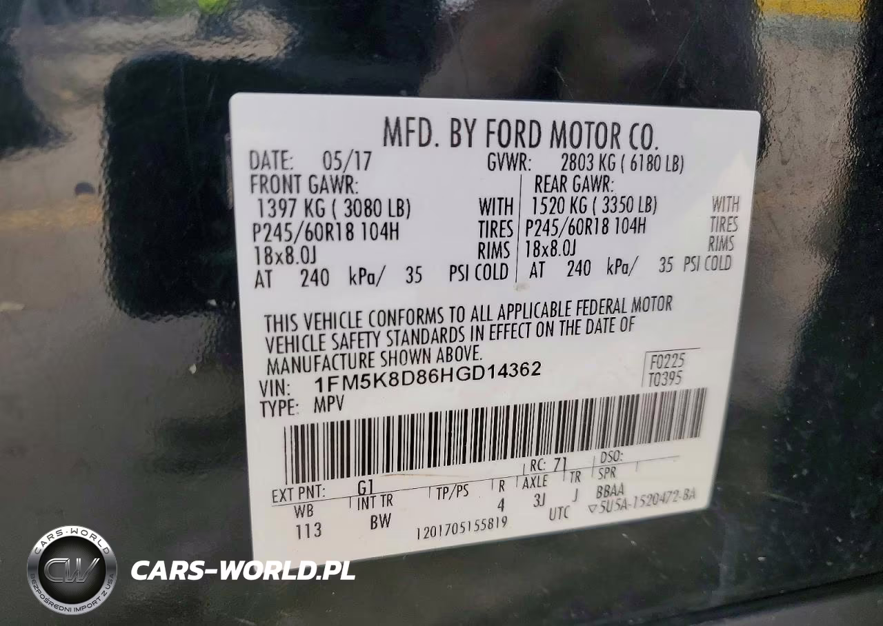 2017 Ford Explorer Xlt VIN:1FM5K8D86HGD14362 - 14