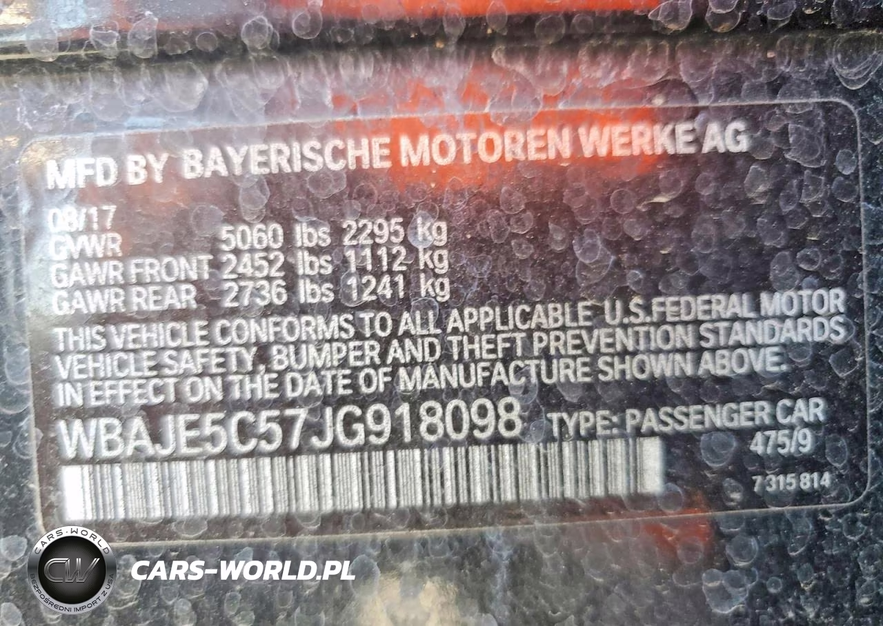 2018 BMW 540 I VIN:WBAJE5C57JG918098 - 12