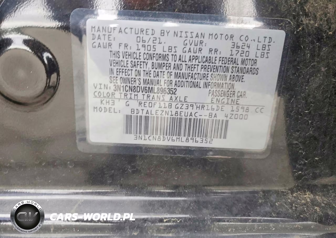 2021 Nissan Versa S VIN:3N1CN8DV6ML896352 - 12