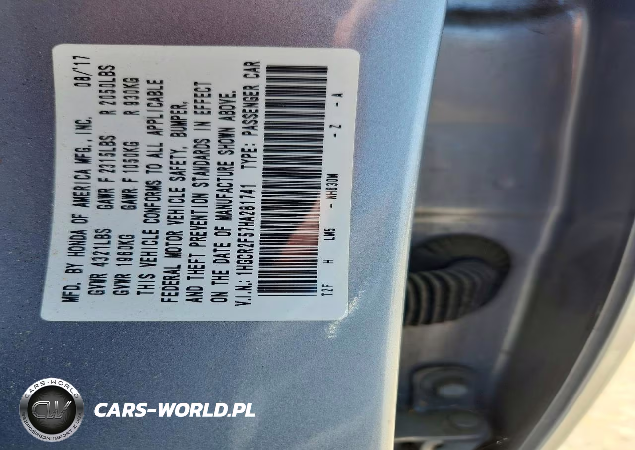 2017 Honda Accord Sport VIN:1HGCR2F57HA281741 - 12