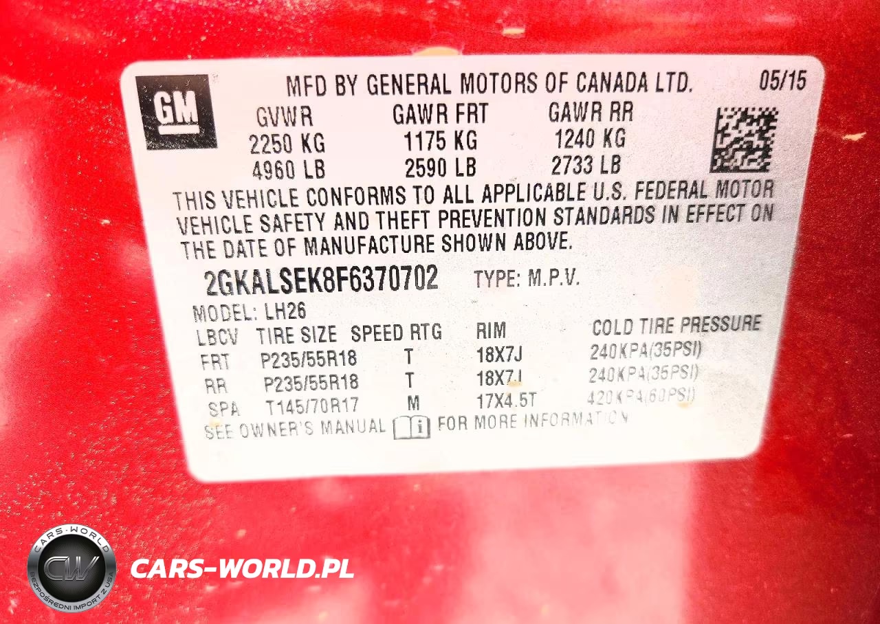 2015 GMC Terrain Slt VIN:2GKALSEK8F6370702 - 13