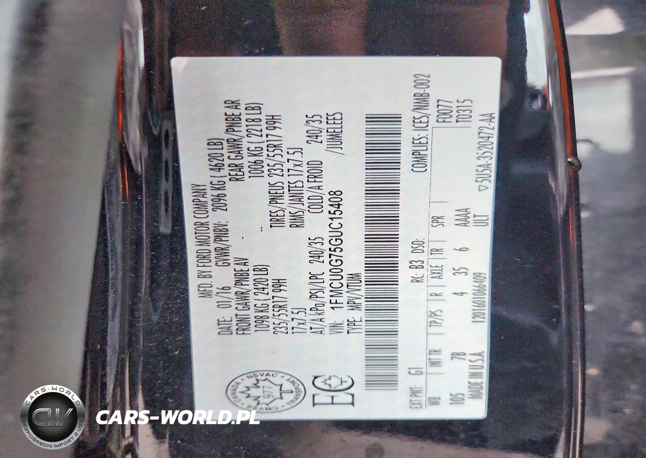 2016 Ford Escape Se VIN:1FMCU0G75GUC15408 - 12