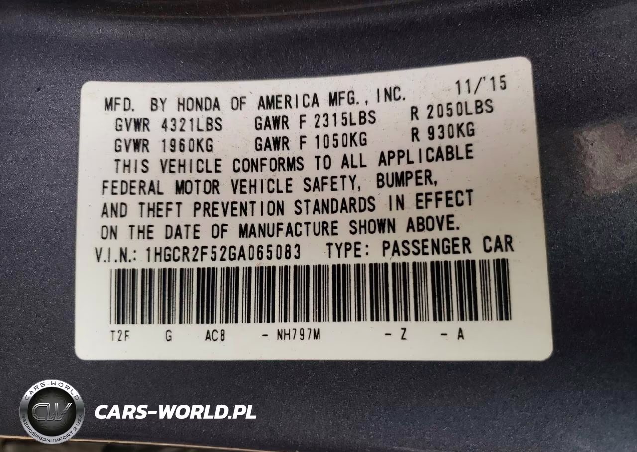 2016 Honda Accord Sport VIN:1HGCR2F52GA065083 - 12