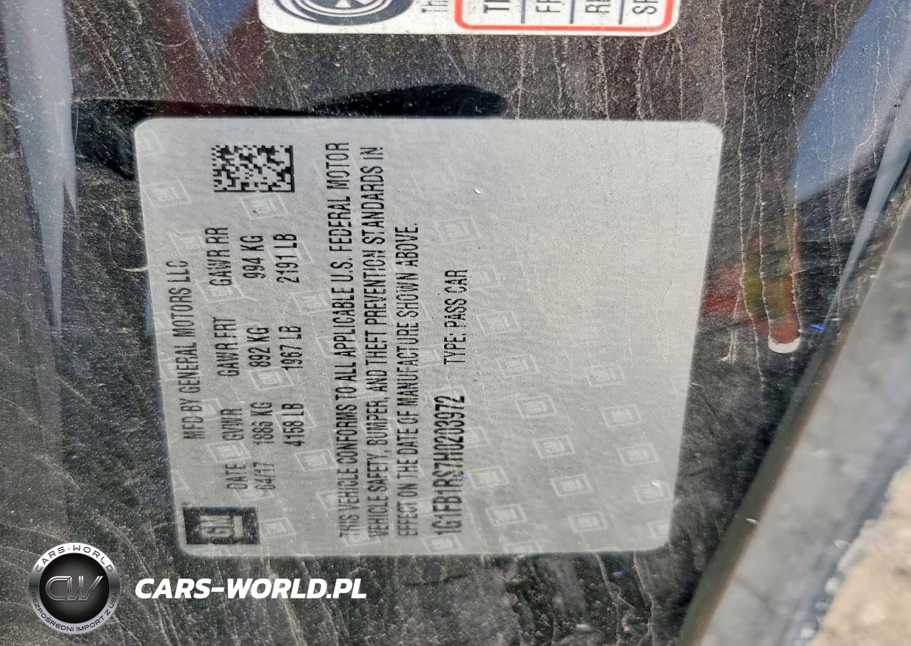 2017 Chevrolet Camaro Lt VIN:1G1FB1RS7H0203972 - 12