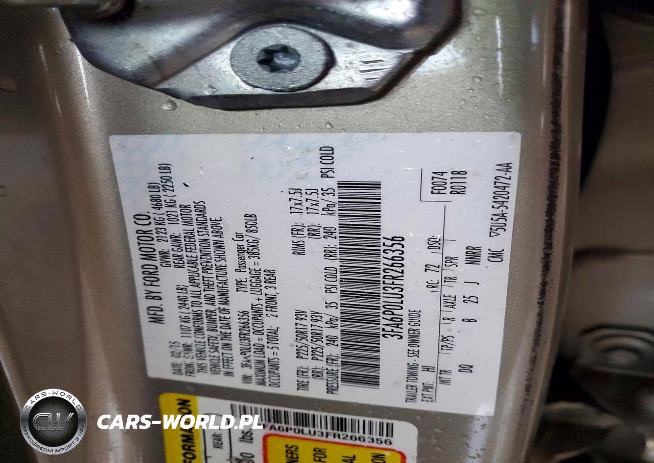 2015 Ford Fusion Se Hybrid VIN:3FA6P0LU3FR266356 - 12