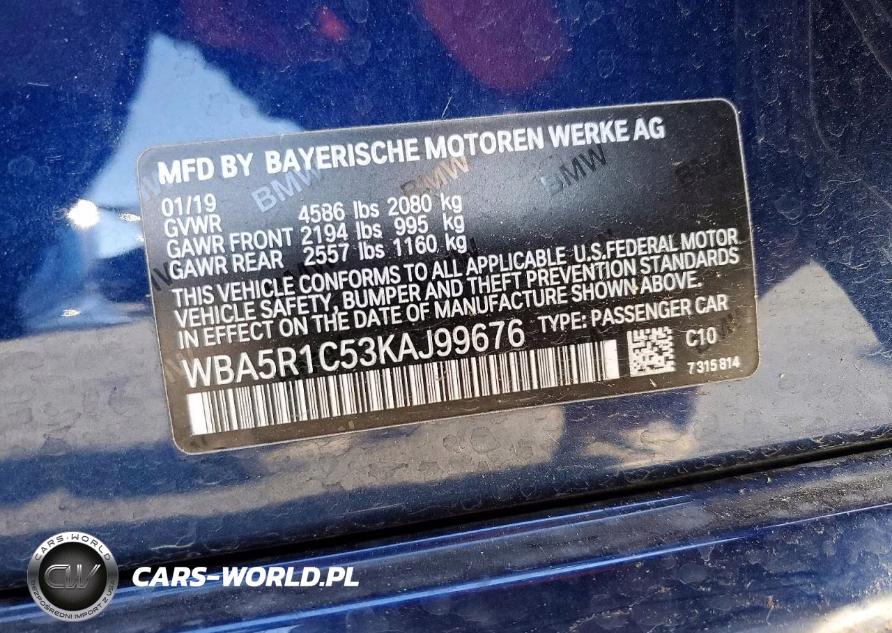 2019 BMW 330I VIN:WBA5R1C53KAJ99676 - 13