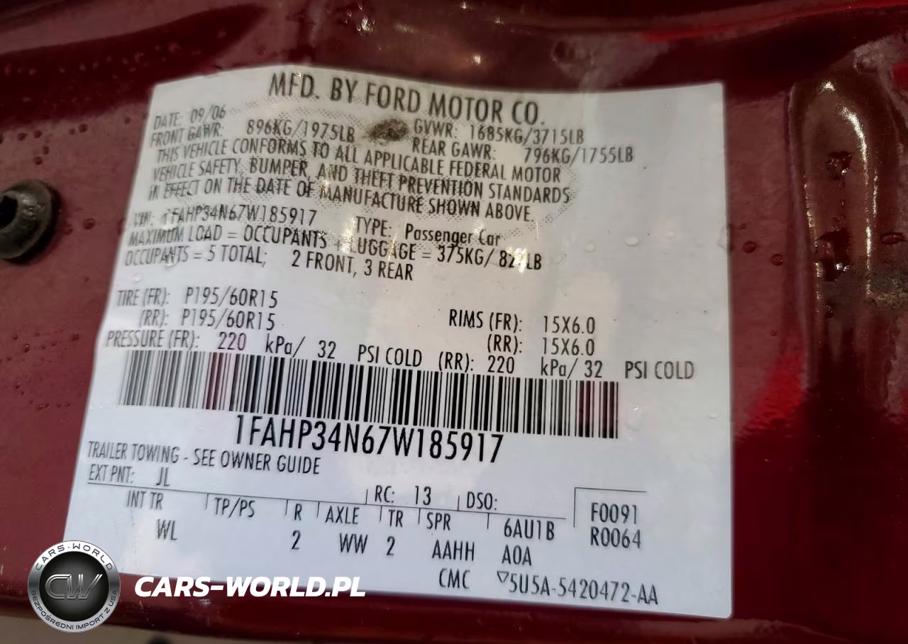 2007 Ford Focus Zx4 VIN:1FAHP34N67W185917 - 12