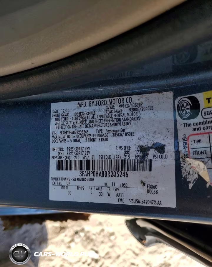 2011 Ford Fusion Se VIN:3FAHP0HA8BR205246 - 12
