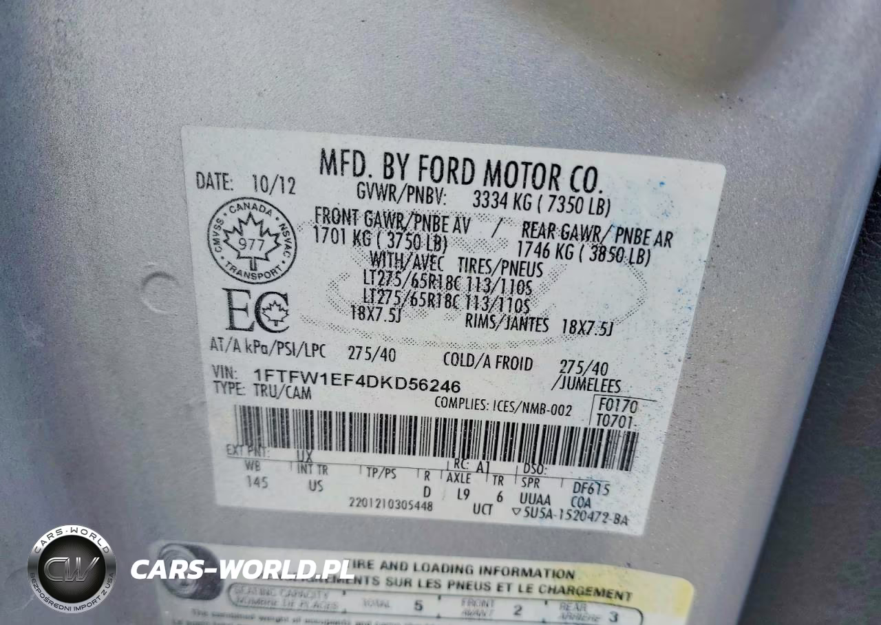 2013 Ford F150 Supercrew VIN:1FTFW1EF4DKD56246 - 12