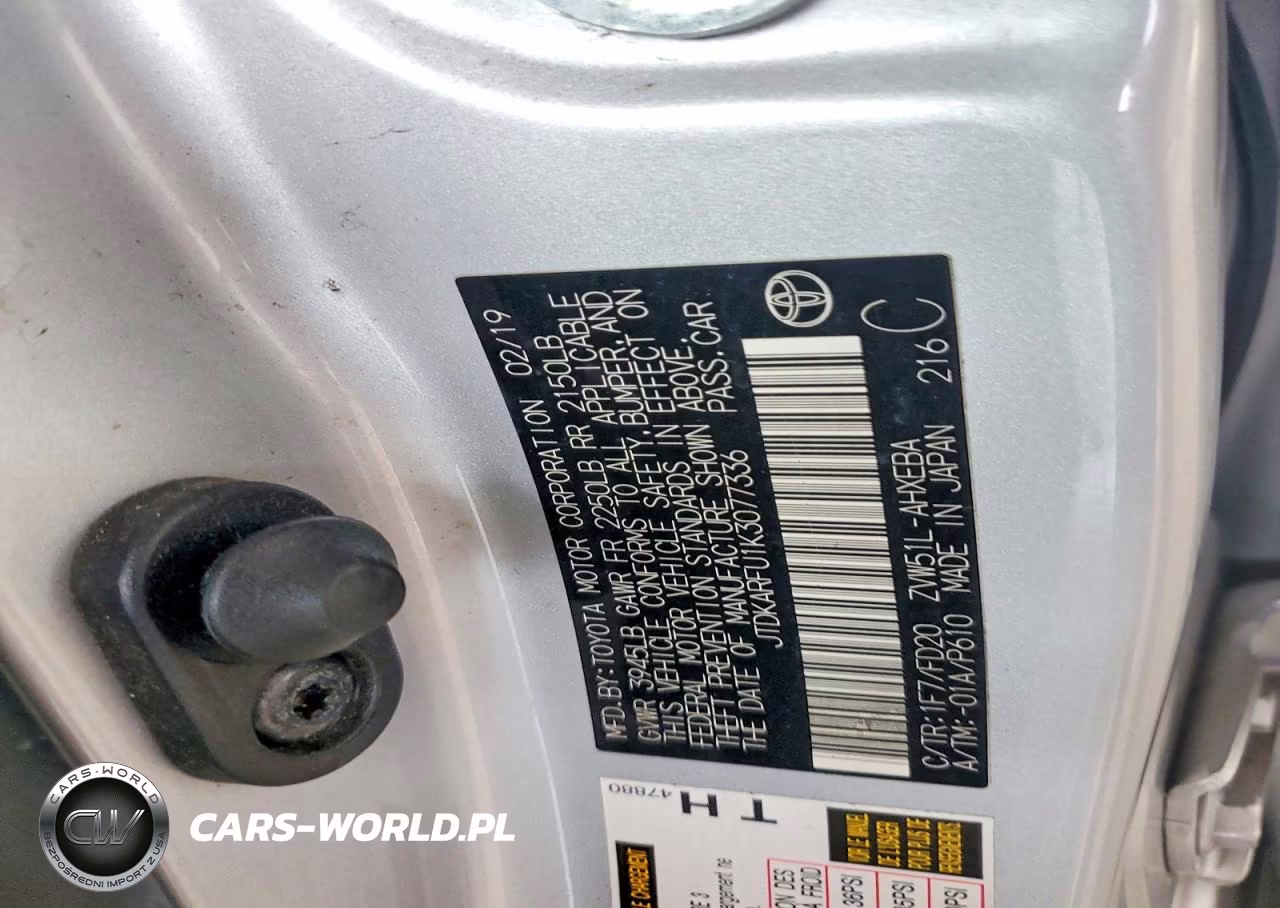 2019 Toyota Prius Le VIN:JTDKARFU1K3077336 - 12