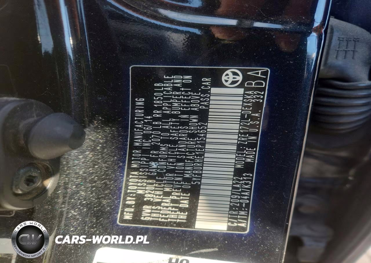 2014 Toyota Corolla S Premium VIN:5YFBURHE1EP154652 - 12