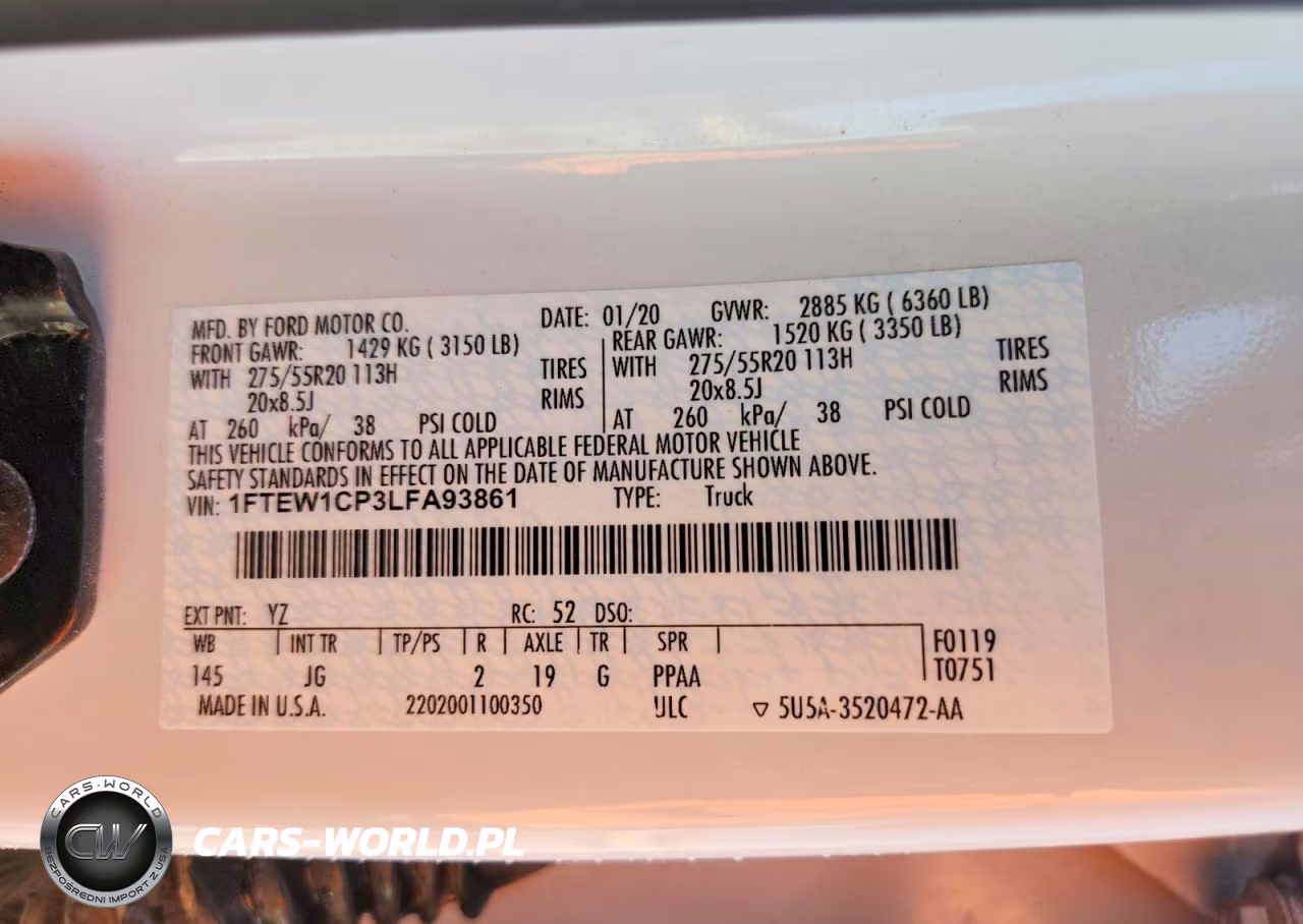2020 Ford F150 Supercrew VIN:1FTEW1CP3LFA93861 - 12