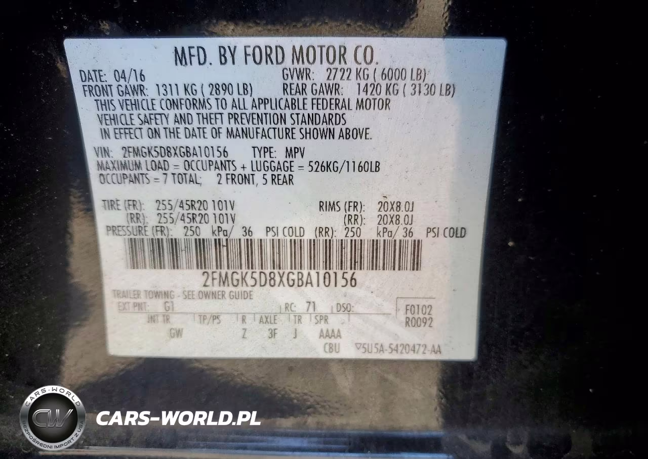 2016 Ford Flex VIN:2FMGK5D8XGBA10156 - 13
