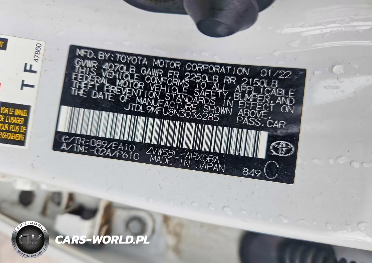 2022 Toyota Prius Xle Awd-E VIN:JTDL9MFU8N3036285 - 12
