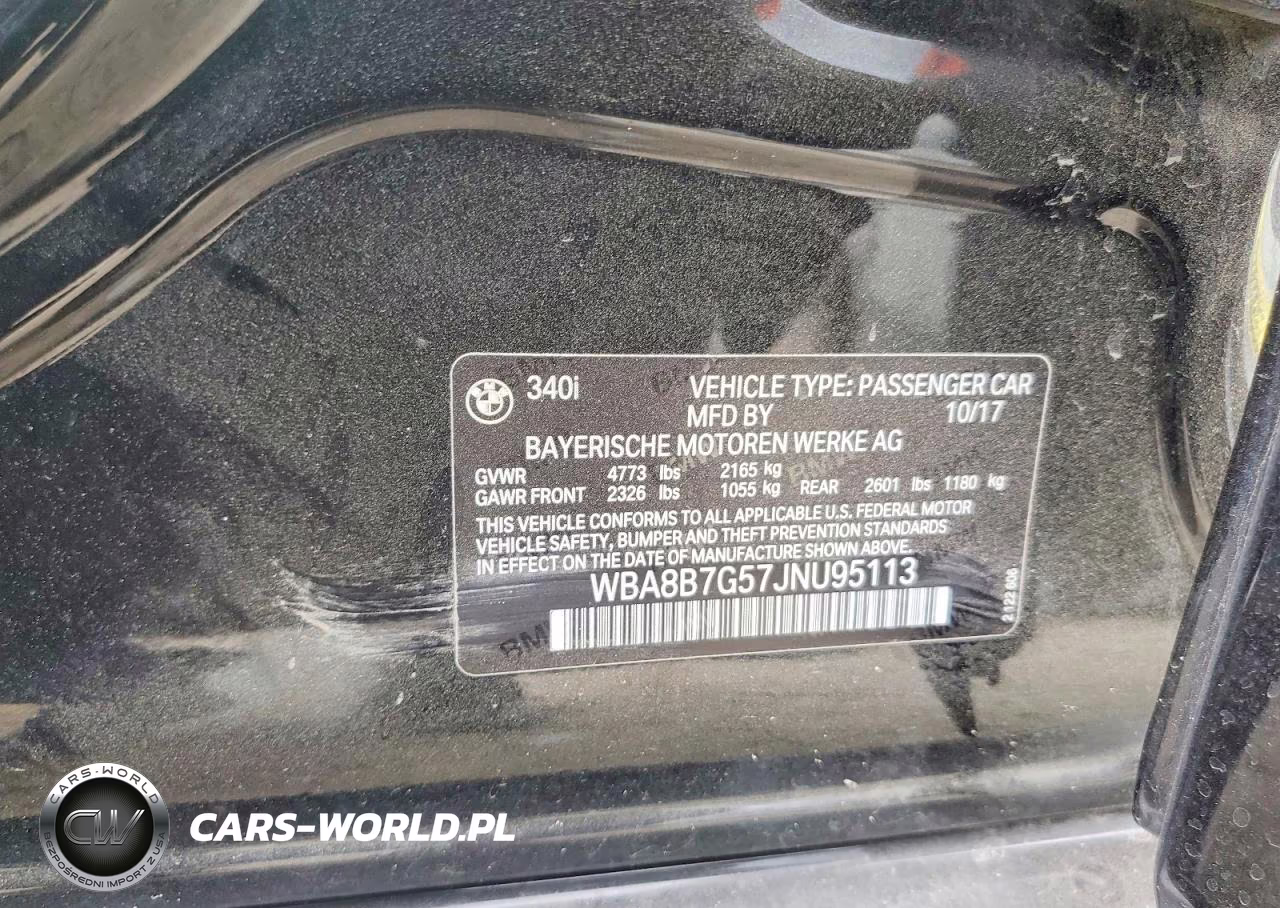 2018 BMW 340 Xi VIN:WBA8B7G57JNU95113 - 13
