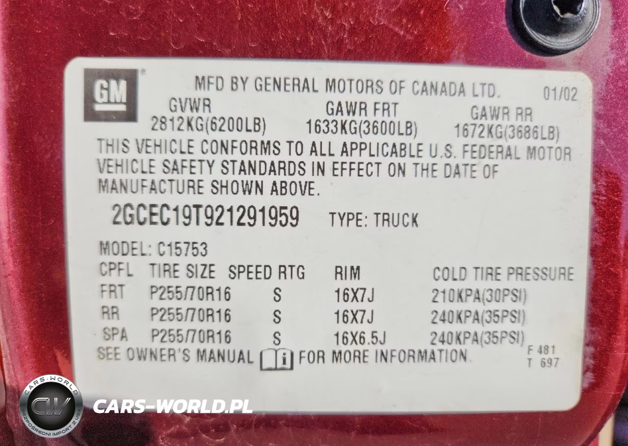 2002 Chevrolet Silverado C1500 VIN:2GCEC19T921291959 - 12