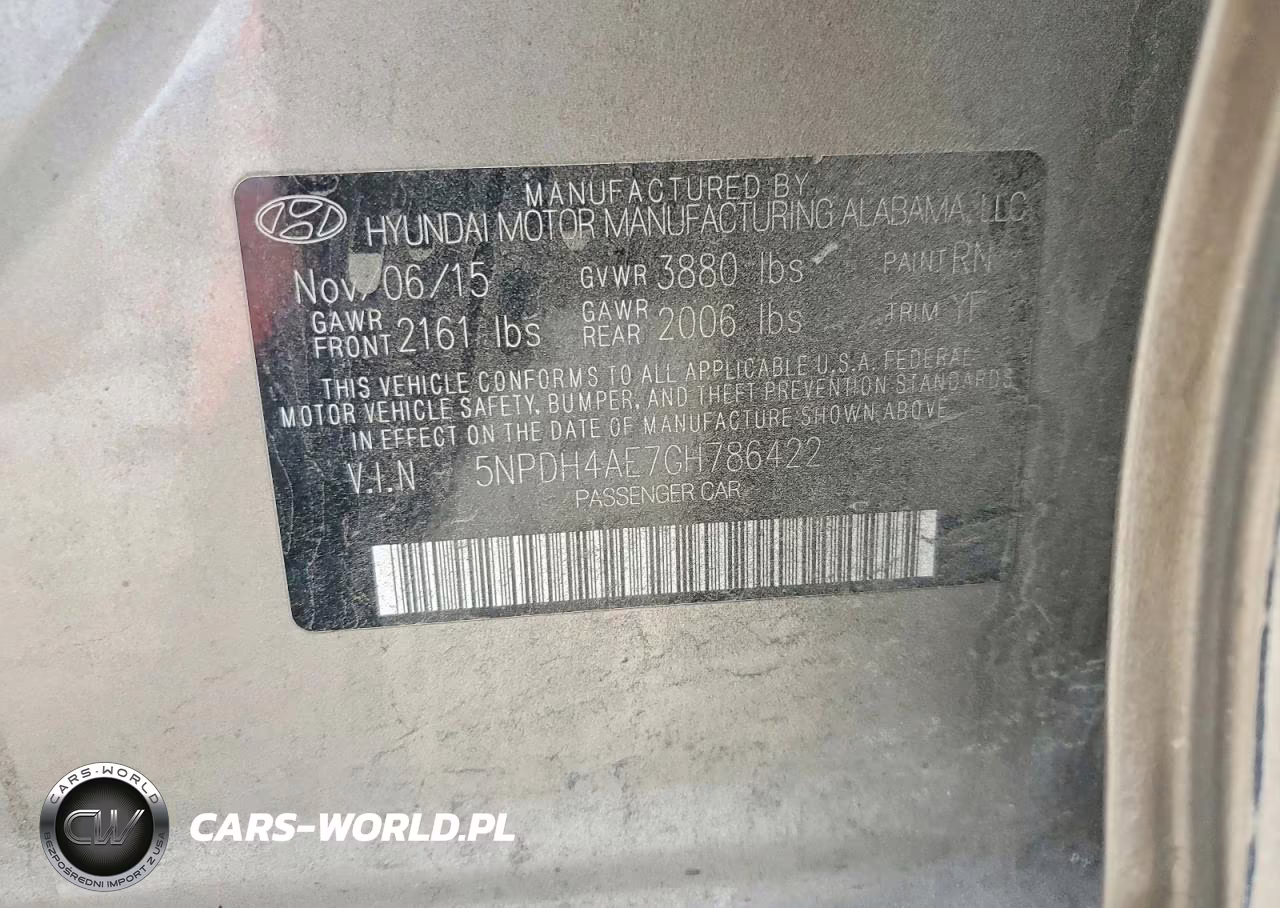 2016 Hyundai Elantra Se VIN:5NPDH4AE7GH786422 - 12