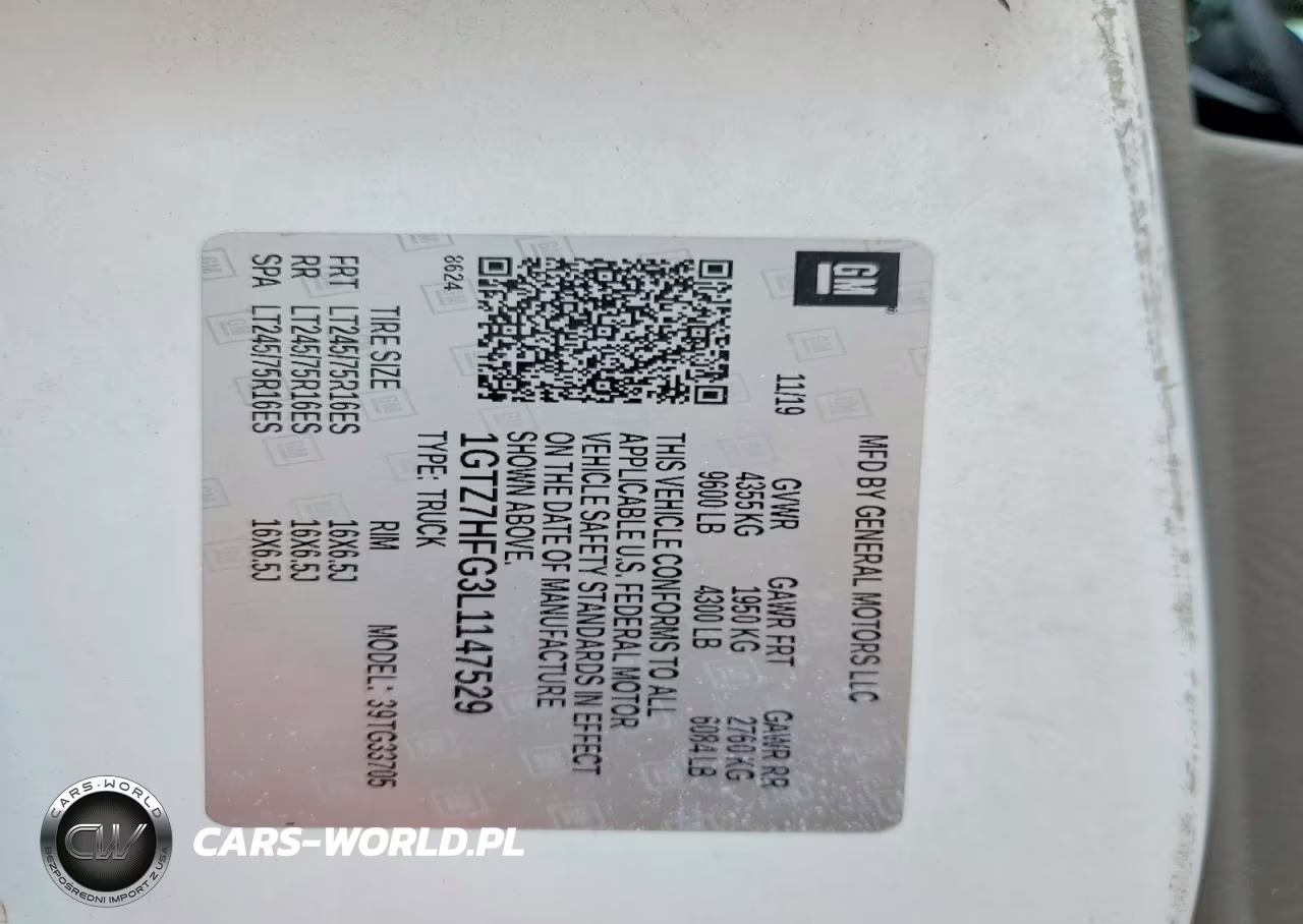 2020 GMC Savana G3500 VIN:1GTZ7HFG3L1147529 - 12