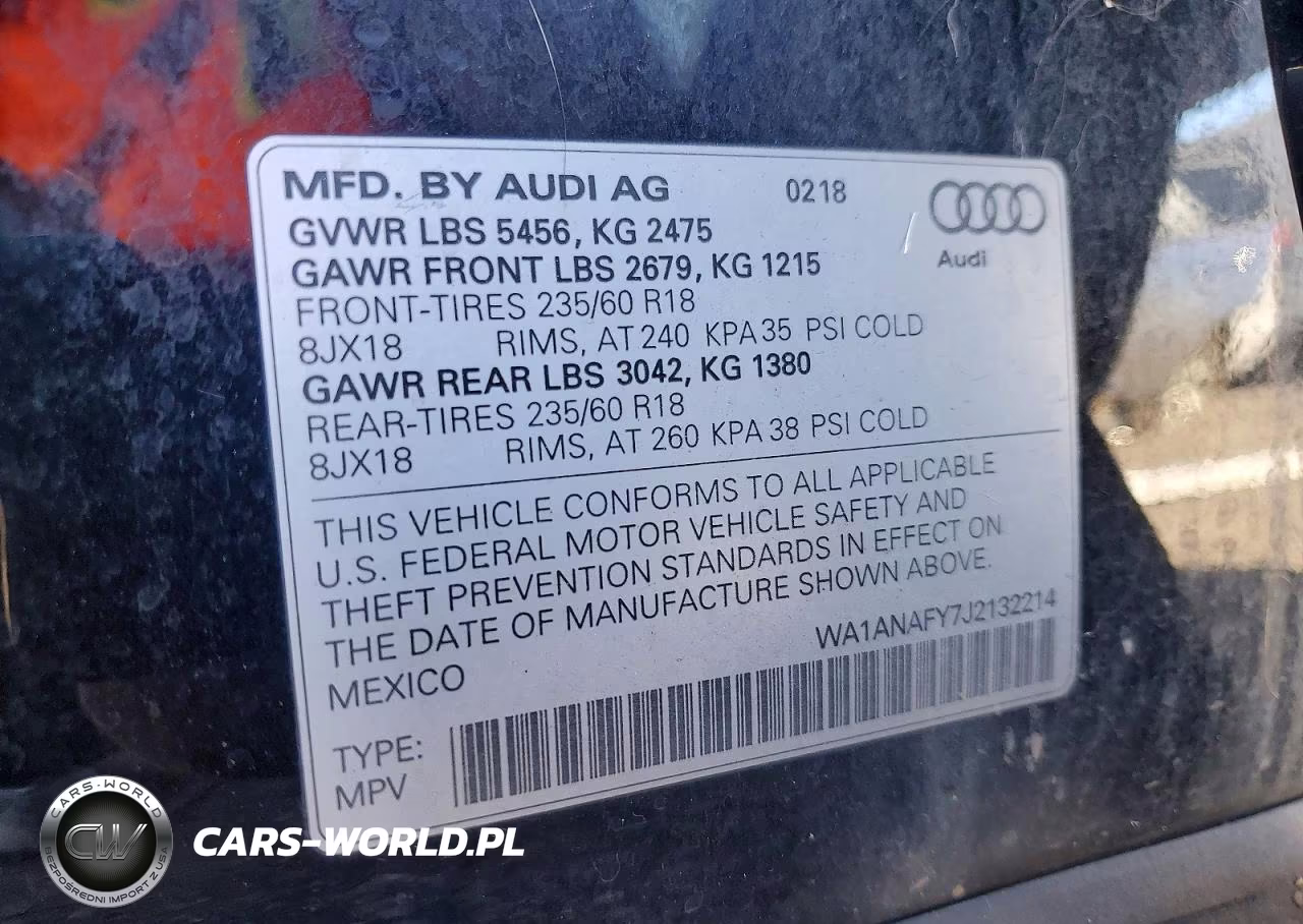 2018 Audi Q5 Premium VIN:WA1ANAFY7J2132214 - 14
