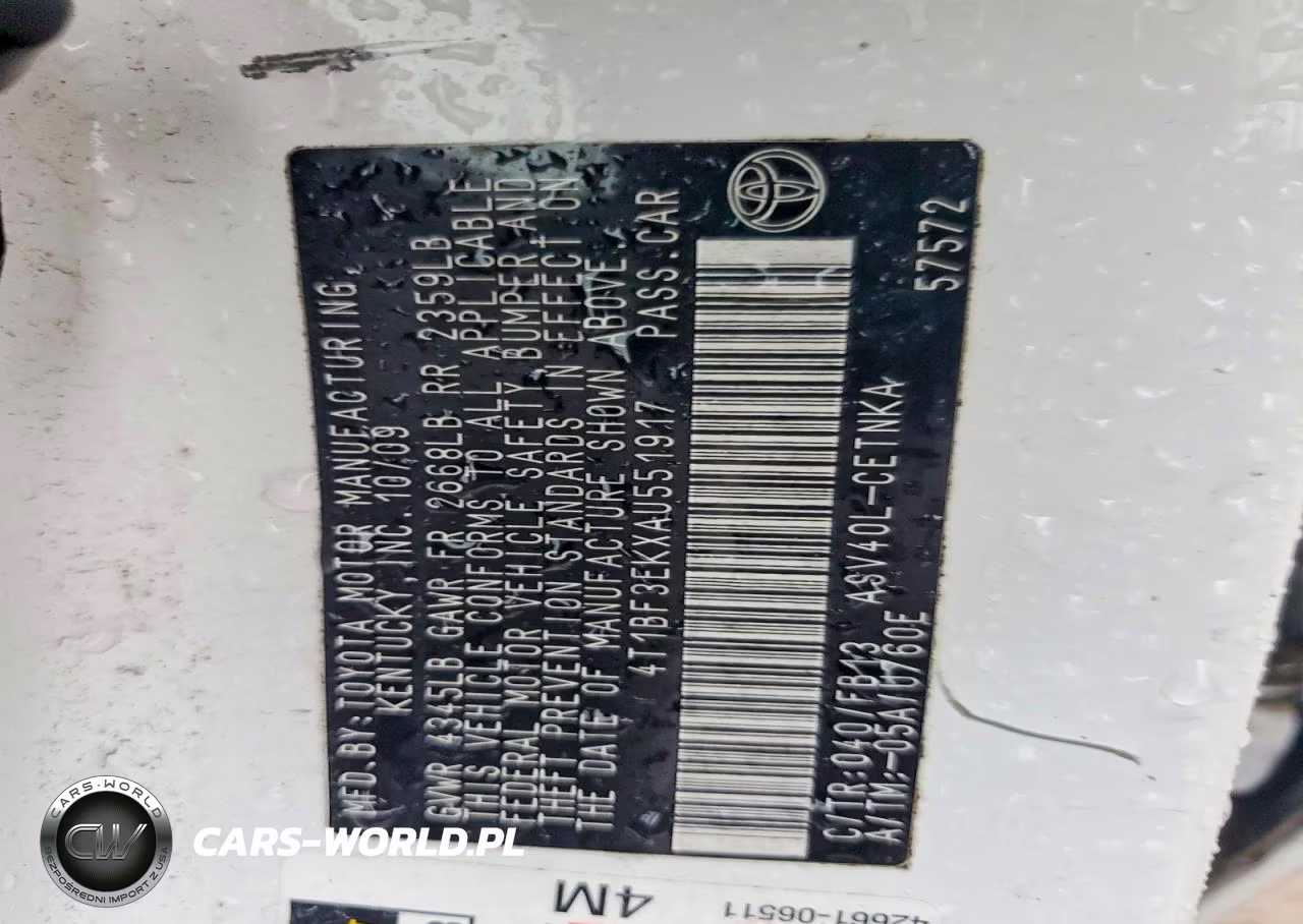 2010 Toyota Camry Le VIN:4T1BF3EKXAU551917 - 12