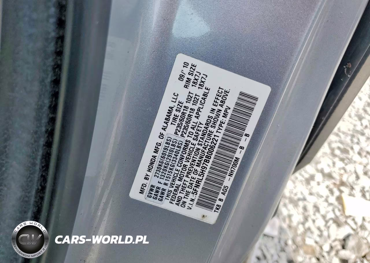 2011 Honda Oddyssey VIN:5FNRL5H97BB006221 - 13