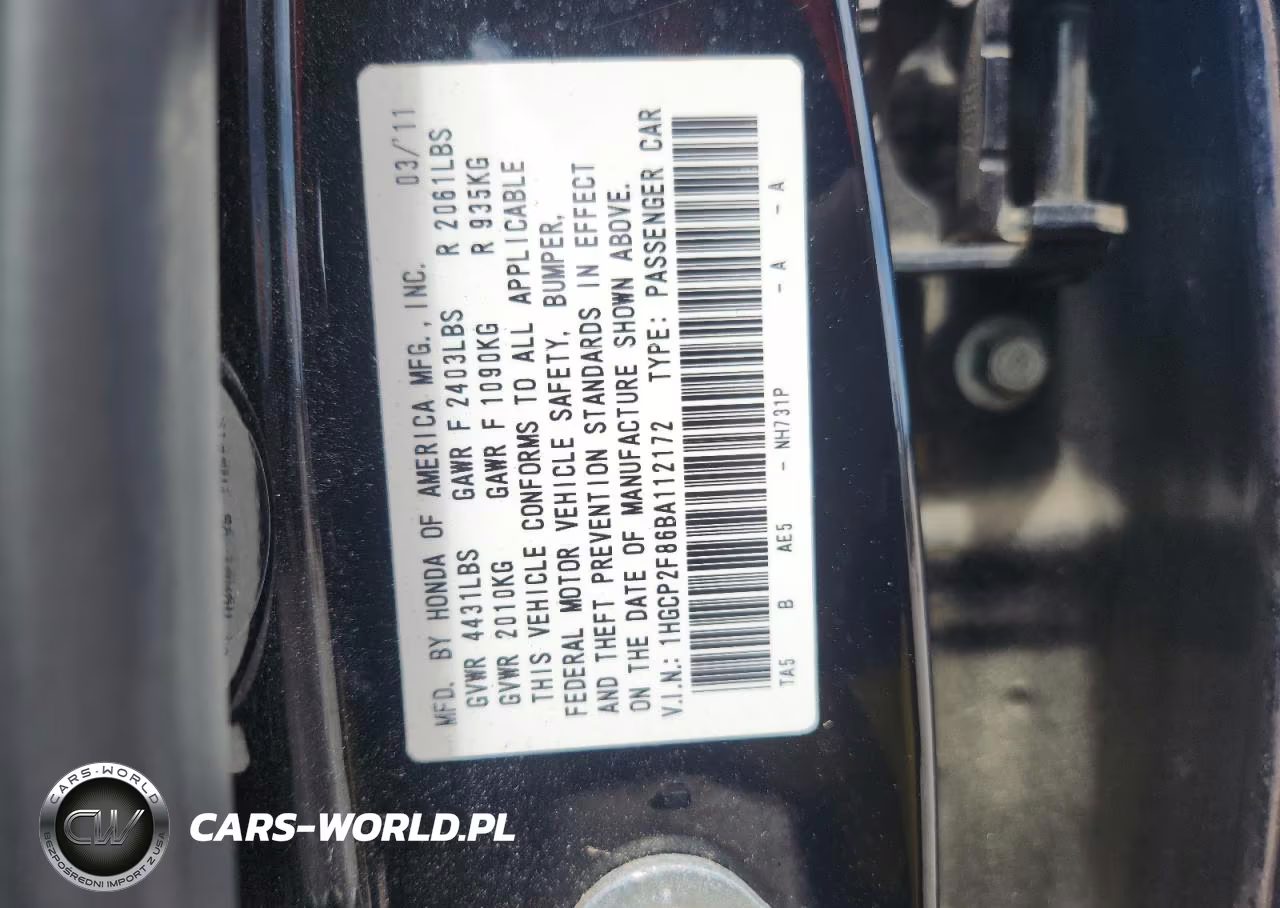 2011 Honda Accord Exl VIN:1HGCP2F86BA112172 - 13