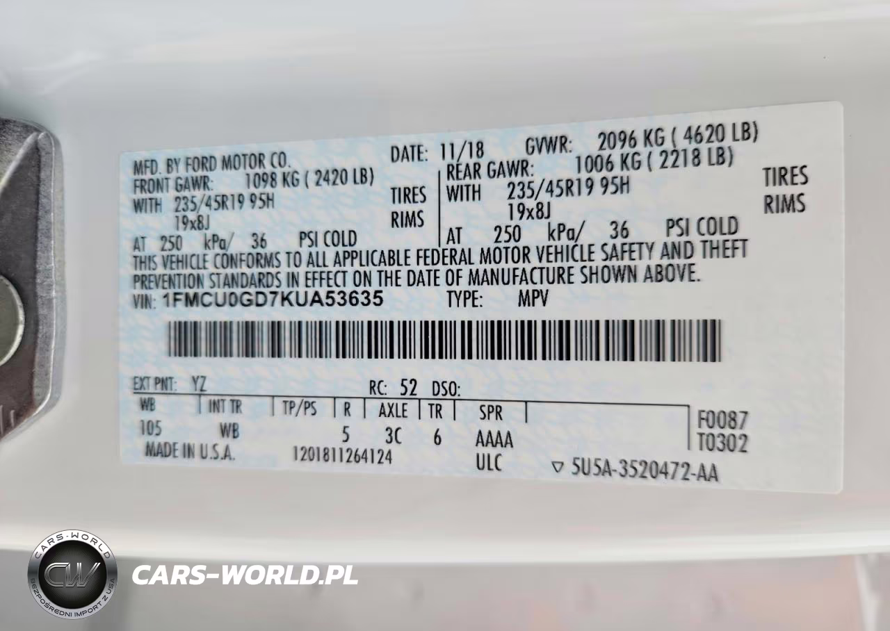 2019 Ford Escape Se VIN:1FMCU0GD7KUA53635 - 13