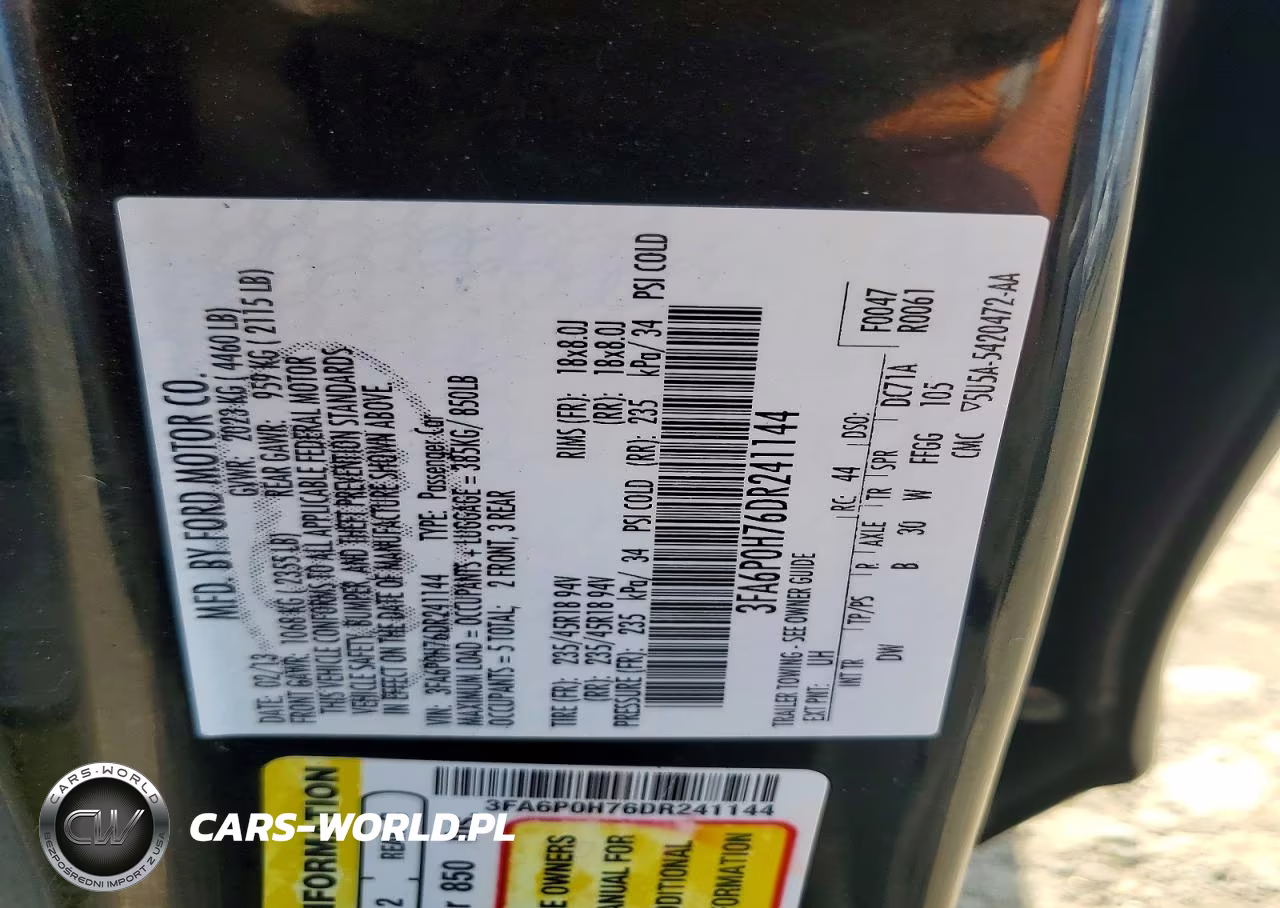 2013 Ford Fusion Se VIN:3FA6P0H76DR241144 - 12