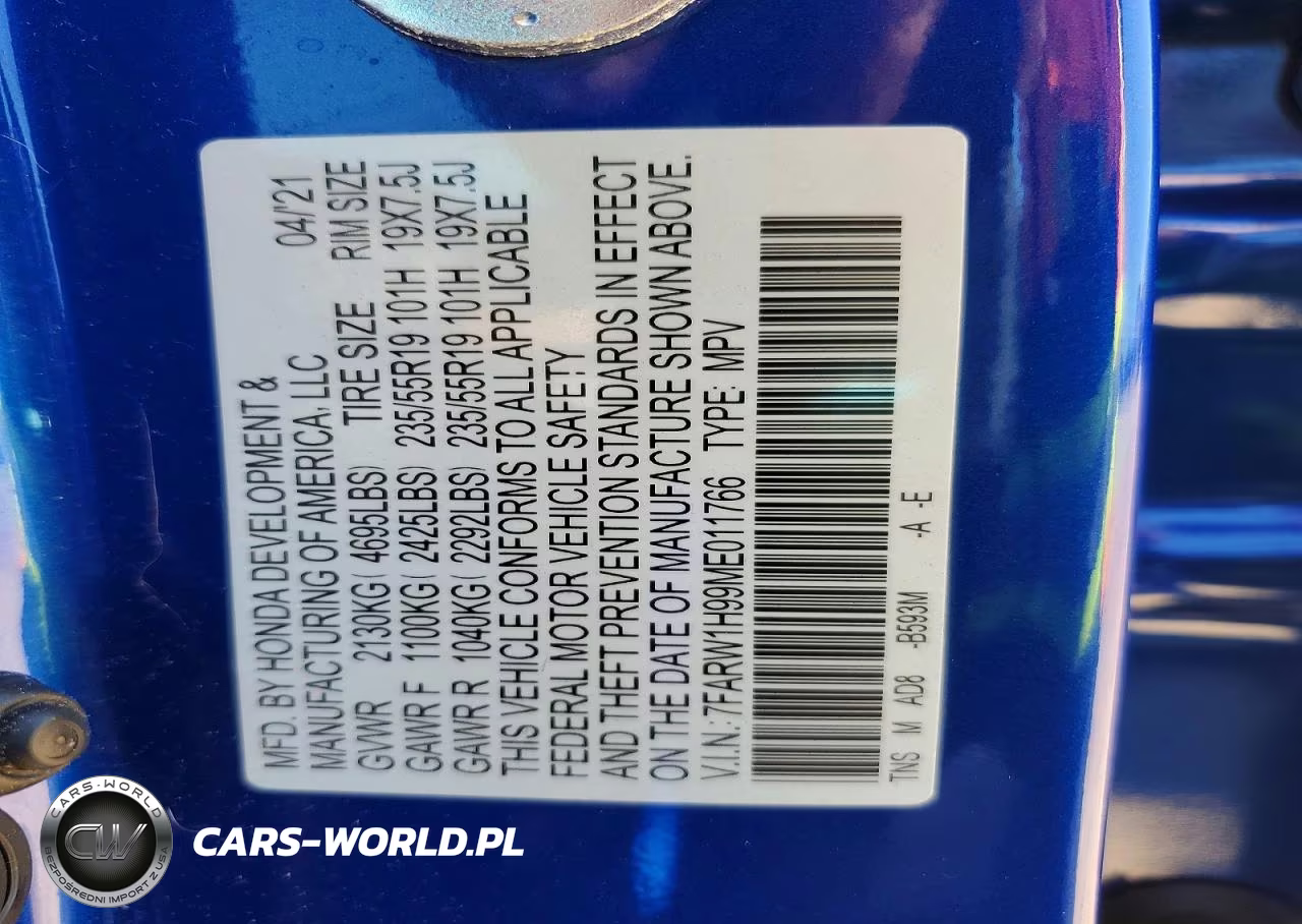 2021 Honda Cr-V Touring VIN:7FARW1H99ME011766 - 13