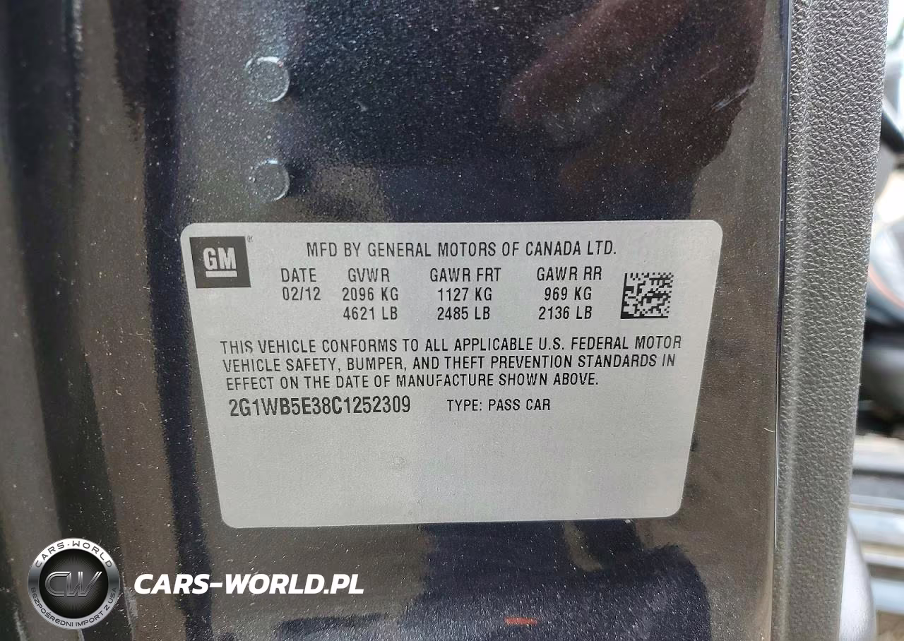 2012 Chevrolet Impala Lt VIN:2G1WB5E38C1252309 - 12