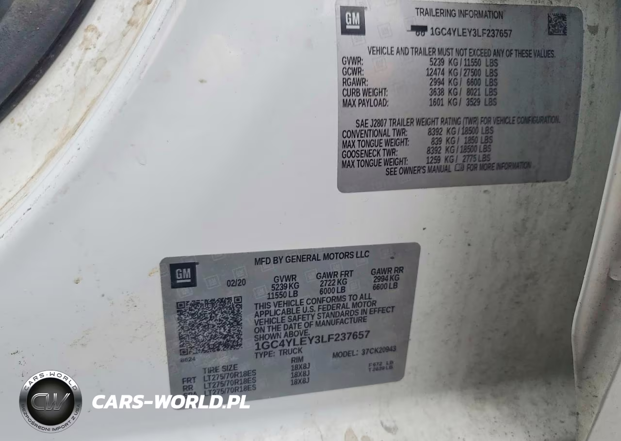 2020 Chevrolet Silverado K2500 Heavy Duty VIN:1GC4YLEY3LF237657 - 12