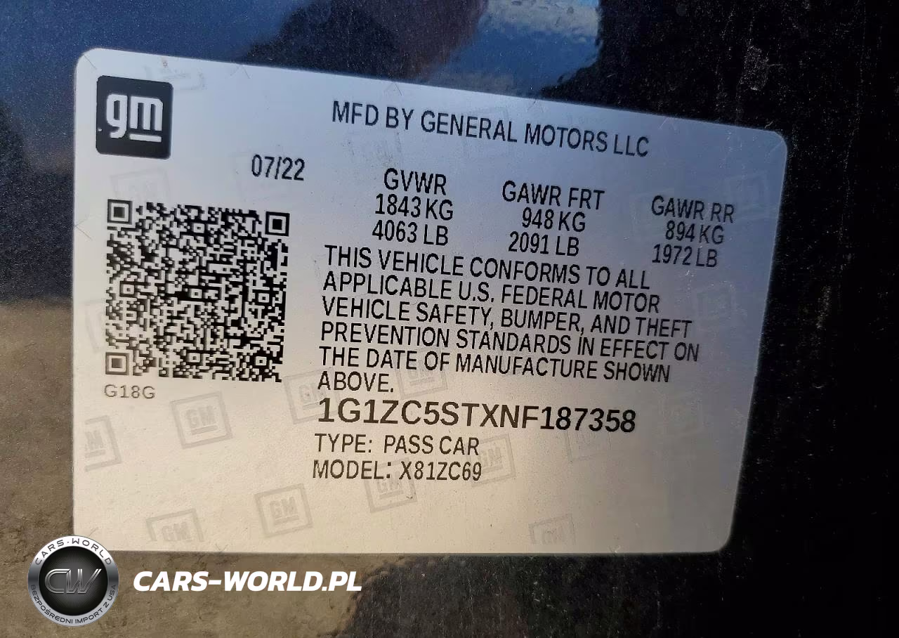 2022 Chevrolet Malibu Ls VIN:1G1ZC5STXNF187358 - 12