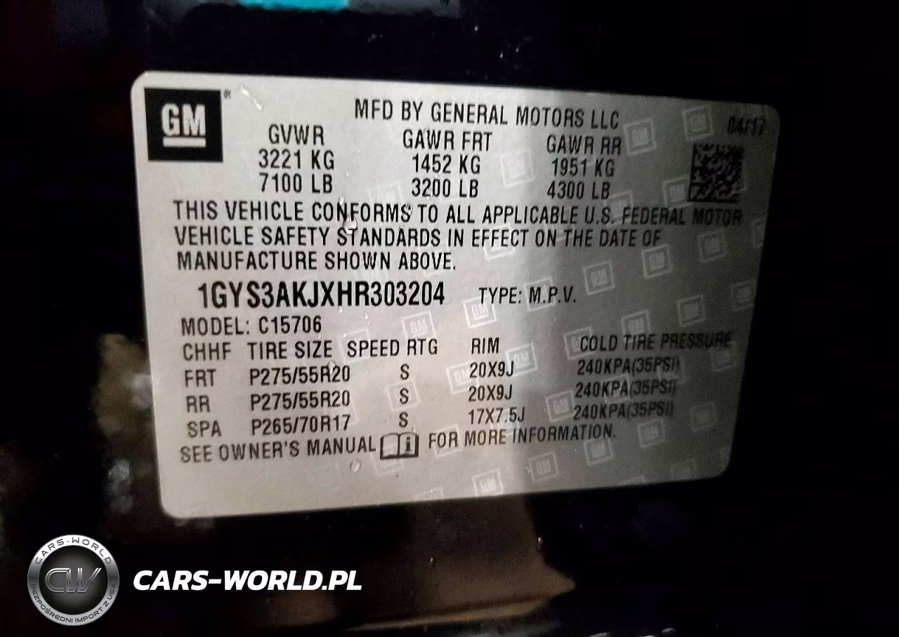 2017 Cadillac Escalade VIN:1GYS3AKJXHR303204 - 14